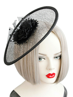 Chapeau de mariage Vintage Fleur noire Coiffes de mariée Royal