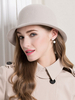 Chapeau de melon vintage pour femmes; chapeau rétro; laine gris clair Déguisements Halloween