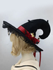 Chapeau gothique Lolita à volants et nœuds en polyester noir Accessoires Lolita
