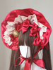Chapeau gothique Lolita bordeaux à volants et nœuds accessoire en polyester accessoires Lolita