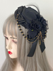Chapeau Gothique Lolita Chaînes Perles Accessoire Polyester Bordeaux Accessoires Lolita