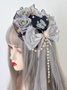 Chapeau Gothique Lolita Volants Noeuds Accessoire Polyester Noir Accessoires Lolita