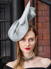 Chapeau gris Vintage Royal Headpieces Plume Déguisements Halloween Costume Rétro Cheveux Accessoires