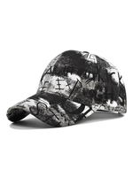 Chapeau Hommes Chic Lettres Imprimé Motif Polyester Chapeaux Noirs