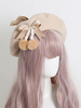 Chapeau Lolita Abricot Clair Noeuds Pom Poms Accessoire Noeud Polyester Lolita Accessoires