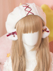 Chapeau Lolita Blanc Lolita en Laine de Bowknot Déguisements Halloween