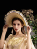 Chapeau Lolita Classique Costume Vintage En Fibre De Polyester Abricot Clair
