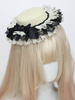 Chapeau Lolita Classique Noeuds Noirs Volants Accessoire Dentelle Accessoires Lolita