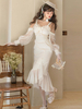 Chapeau Lolita de larmée accessoire à franges blanches étoiles imprimer accessoires Lolita en cuir PU