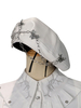 Chapeau Lolita de larmée accessoire à franges blanches étoiles imprimer accessoires Lolita en cuir PU