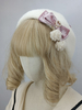 Chapeau Lolita de style ROCOCO pompons roses nœuds accessoire bloc de couleurs polyester accessoires Lolita