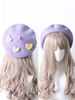 Chapeau Lolita doux accessoire abricot motif coeurs accessoires Lolita en polyester