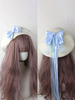 Chapeau Lolita doux bleu ciel clair nœuds volants accessoire bloc de couleur polyester accessoires Lolita