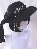 Chapeau Lolita Gothique Accessoire Chaînes Noires Accessoires Lolita en Polyester