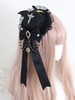 Chapeau Lolita Gothique Accessoire Chaînes Volants Bordeaux Accessoires Lolita
