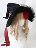 Chapeau Lolita Gothique Accessoire Fleurs Rouges Dentelle