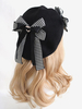 Chapeau Lolita Gothique Arcs Accessoire Plaid Polyester Noir Accessoires Lolita