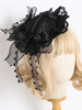 Chapeau Lolita Steampunk Noeuds Noirs Volants Accessoire Dentelle Accessoires Lolita en Polyester