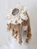 Chapeau Lolita Style Pastoral Perles Fleurs Dentelle Polyester Chapeaux Lolita Ivoire