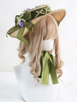 Chapeau Lolita Style Pastoral Vintage Nœuds Volants Accessoire Fleurs Lolita Coiffure