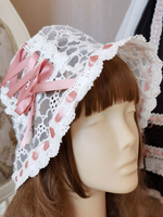 Chapeau Mignonne Lolita Chapeau Accessoire Nœud Dentelle Polyester Blanc Accessoires Lolita