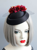 Chapeau Noir De Sorcière Rose Vintage Femmes Accessoires De Costume De Chapeau Royal En Polyester