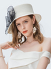 Chapeau Retro Femme Blanc à Pois Blanc Chapeau Accessoires Vintage Accessoires Cheveux Déguisements Halloween
