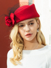Chapeau rétro femmes chapeau de laine net fleurs chapeau vintage Déguisements Halloween