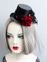 Chapeau Rétro Femmes Sorcière Polyester Royale Accessoires De Costume Déguisement Halloween