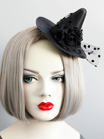Chapeau Sorcière Pour Femmes Polyester Chapeau Royal Accessoires De Costume Vintage Déguisement Halloween