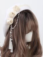 Chapeau Sweet Lolita Accessoire Fleurs Accessoires Lolita Blanc