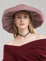 Chapeau vintage à carreaux royaux à larges bords Royal Accessoires pour cheveux rétro Déguisements Halloween