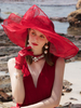 Chapeau Vintage Brodé Large Bord Retro Coiffures Blanc Ecru Cap Fascinator Chapeau Déguisements Halloween