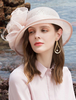 Chapeau Vintage Femme Fleurs Plumes Rose Tulle Chapeau Accessoires Cheveux Vintage Déguisements Halloween