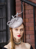 Chapeau Vintage Gris Clair Royal Fascinator Chapeau Rétro Coiffures Déguisements Halloween Costume Cheveux Accessoires