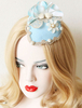 Chapeaux de mariage bleu fleur décoration bibi chapeaux en dentelle perles Shell