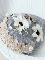 Chapeaux de soirée grise fleur Bow décoration mariage chapeaux Vintage