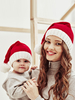 Chapeaux Noël Femme Enfant Jolis Pompons Motif Noël Hiver Chaud Accessoire