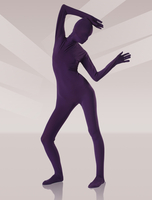 Charmant vêtement de zentai violet unicolore en soie de lycra enveloppé Déguisements Halloween