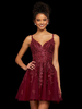 Charmante avec robe de soirée courte A-ligne col en V appliques polyester camée robe de soirée marron