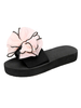 Charmantes tongs et sandales de plage en tissu Heel-less à bout ouvert unicolore mocassin