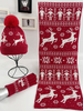Écharpe Chapeau Gants Motif Noël 3 Pièces