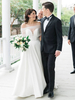 Écharpe de mariage Ivoire Jewel Neck Capes Tulle Boutons Bridal Cover Up
