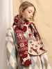 Écharpe Pour Femme Motif De Noël Hiver Chaud Accessoire