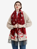 Écharpe Pour Femmes Mode Noël Motif Frange Hiver Chaud Accessoire
