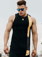 Chars de vêtements pour hommes T-shirts & Tanks Hommes Tank Singulet Chic Joyau Col Imprimé Coupe régulière Noir Summer Top