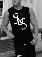 Chars de vêtements pour hommes T-shirts & Tanks Hommes Tank Singulet Chic Joyau Col Imprimé Coupe régulière Noir Summer Top