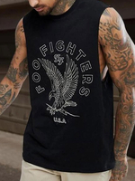 Chars de vêtements pour hommes T-shirts & Tanks Hommes Tank Singulet Chic Joyau Col Imprimé Coupe régulière Noir Summer Top