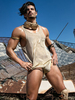 Chars de vêtements pour hommes T-shirts & Tanks Hommes Tank Tank Singlet Col de bijou Coué décontracté Fit Lumière Abricot Summer Top