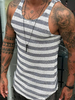 Chars de vêtements pour hommes T-shirts & Tanks Tank Tank Tank Singlet Bijou Col Strips Slim Fit Grey Grey Summer Top
